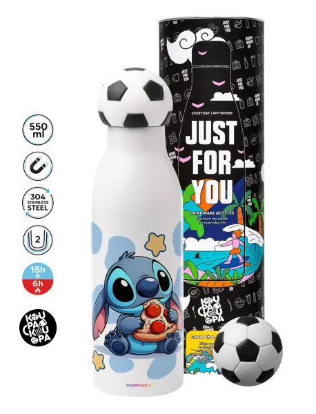 Stitch Pizza — Soccer Metal mug thermos, double wall, 550ml