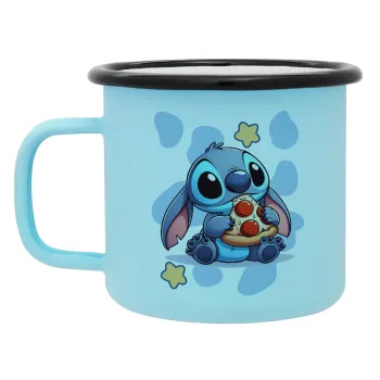Stitch Pizza, Κούπα Μεταλλική εμαγιέ ΜΑΤ σιέλ 360ml