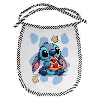 Stitch Pizza, Σαλιάρα μωρού αλέκιαστη με κορδόνι Μαύρη