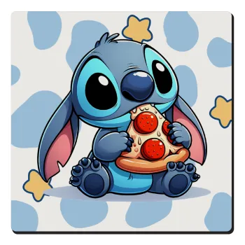 Stitch Pizza, Τετράγωνο μαγνητάκι ξύλινο 6x6cm