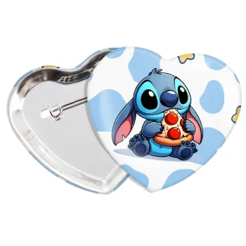 Stitch Pizza, Κονκάρδα παραμάνα καρδιά (57x52mm)