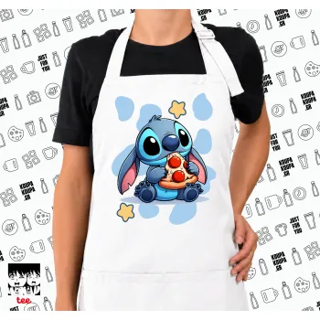 Stitch Pizza, Ποδιά μακριά Σεφ ολόσωμη με τσέπες white (ΕΝΗΛΙΚΩΝ)
