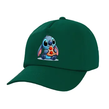 Stitch Pizza, Twill Καπέλο παιδικό Bottle Green (100% ΒΑΜΒΑΚΕΡΟ, ΠΑΙΔΙΚΟ, UNISEX)
