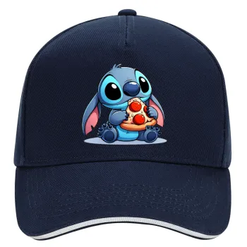 Stitch Pizza, DRILL Adult Ultimate Hat BLUE/WHITE, (100% COTTON, ADULT, UNISEX, ONE SIZE)