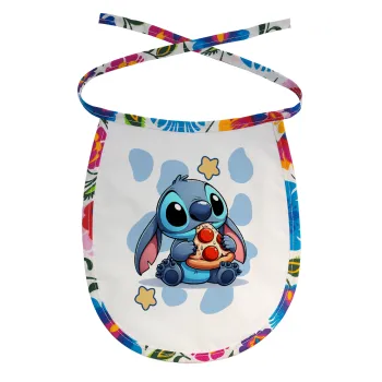 Stitch Pizza, Σαλιάρα μωρού αλέκιαστη με κορδόνι Χρωματιστή