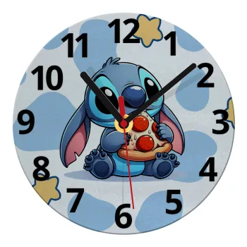 Stitch Pizza, Ρολόι τοίχου γυάλινο (20cm)