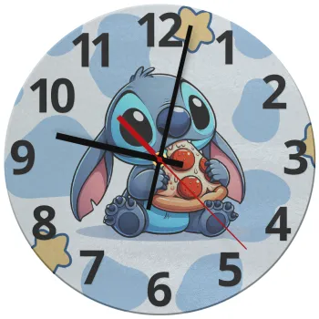 Stitch Pizza, Ρολόι τοίχου γυάλινο (30cm)