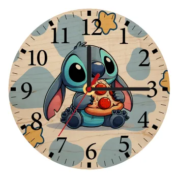 Stitch Pizza, Ρολόι τοίχου ξύλινο plywood (20cm)