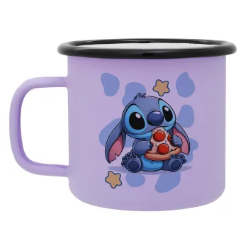 Stitch Pizza, Κούπα Μεταλλική εμαγιέ ΜΑΤ Light Pastel Purple 360ml