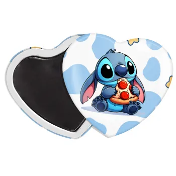 Stitch Pizza, Μαγνητάκι καρδιά (57x52mm)