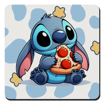 Stitch Pizza, Τετράγωνο μαγνητάκι ξύλινο 9x9cm