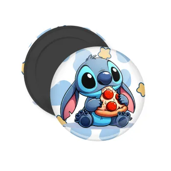 Stitch Pizza, Μαγνητάκι ψυγείου στρογγυλό διάστασης 5cm