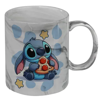 Stitch Pizza, Mug ceramic marble style, 330ml