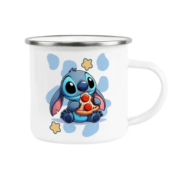 Stitch Pizza, Κούπα Μεταλλική εμαγιέ λευκη 360ml