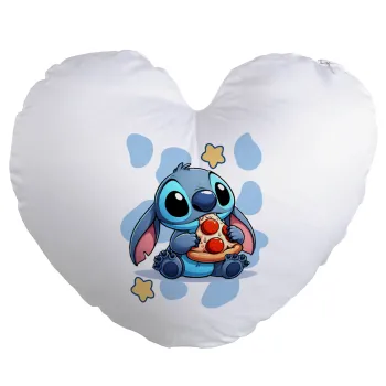 Stitch Pizza, Μαξιλάρι καναπέ καρδιά 40x40cm περιέχεται το  γέμισμα