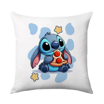 Stitch Pizza, Μαξιλάρι καναπέ 40x40cm περιέχεται το  γέμισμα