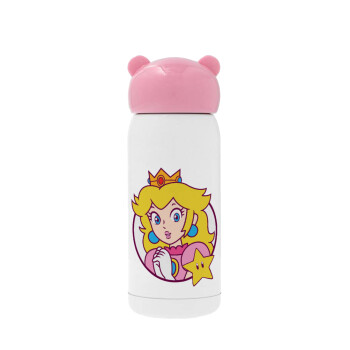 Princess Peach, Ροζ ανοξείδωτο παγούρι θερμό (Stainless steel), 320ml