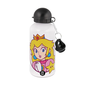 Princess Peach, Μεταλλικό παγούρι νερού, Λευκό, αλουμινίου 500ml