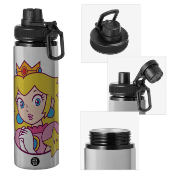 Princess Peach, Metallic water bottle with safety cap, 850ml aluminum