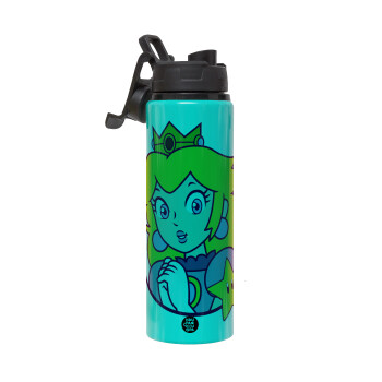 Princess Peach, Metallic water bottle with safety lid, 850ml aluminum
