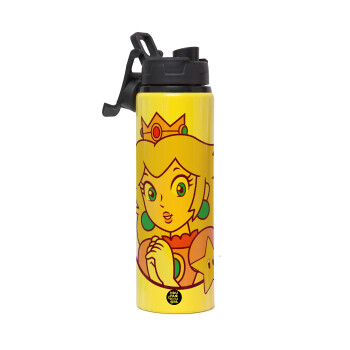 Princess Peach, Metallic water bottle with safety lid, 850ml aluminum