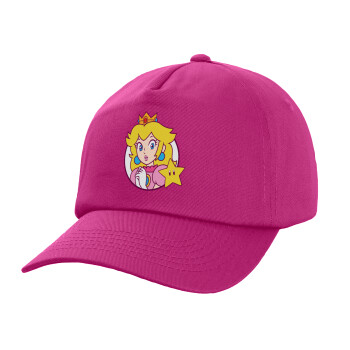 Princess Peach, Καπέλο παιδικό Baseball, 100% Βαμβακερό, Low profile, purple