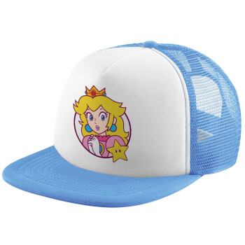 Princess Peach, Καπέλο παιδικό Soft Trucker με Δίχτυ Γαλάζιο/Λευκό
