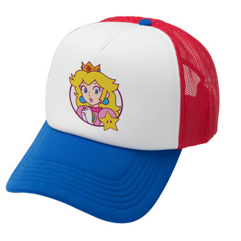 Princess Peach, Καπέλο Soft Trucker με Δίχτυ Red/Blue/White 