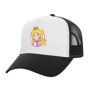 Princess Peach, Καπέλο Structured Trucker, ΛΕΥΚΟ/ΜΑΥΡΟ