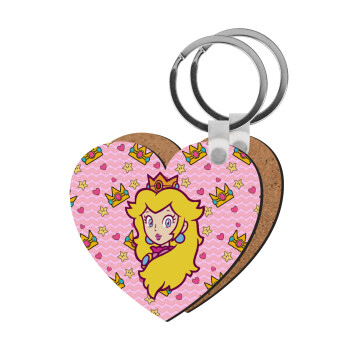 Princess Peach, Μπρελόκ Ξύλινο καρδιά MDF