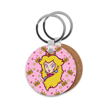Princess Peach, Μπρελόκ Ξύλινο στρογγυλό MDF Φ5cm