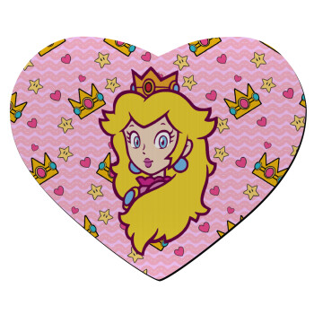 Princess Peach, Mousepad καρδιά 23x20cm