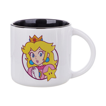 Princess Peach, Κούπα κεραμική 400ml Λευκή/Μαύρη