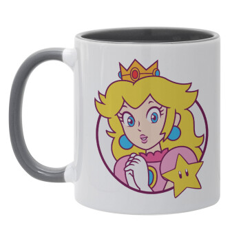 Princess Peach, Mug colored grey, ceramic, 330ml