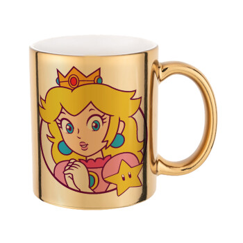 Princess Peach, Mug ceramic, gold mirror, 330ml