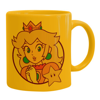 Princess Peach, Κούπα, κεραμική κίτρινη, 330ml