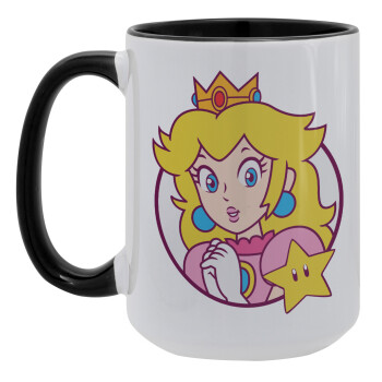 Princess Peach, Κούπα Mega 15oz, κεραμική Μαύρη, 450ml