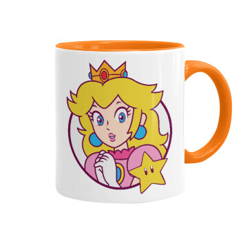 Princess Peach, Mug colored orange, ceramic, 330ml