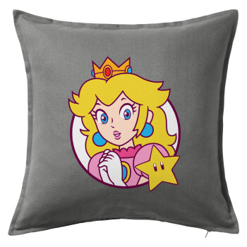 Princess Peach, Sofa cushion Grey 50x50cm includes filling