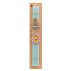Easter Set, wooden keychain & aromatic flat Easter candle (30cm) (TURQUOISE)
