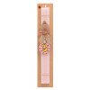 Easter Set, wooden keychain & scented flat Easter candle (30cm) (PINK)