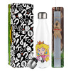 Easter candle, metallic white thermos bottle (500ml) & aromatic flat candle (30cm) (GRAY)
