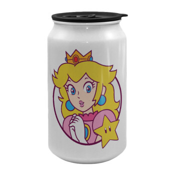 Princess Peach, Κούπα ταξιδιού μεταλλική με καπάκι (tin-can) 500ml