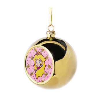 Princess Peach, Χριστουγεννιάτικη μπάλα δένδρου Χρυσή 8cm