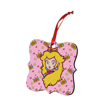Princess Peach, Christmas ornament polygon wooden 7.5cm