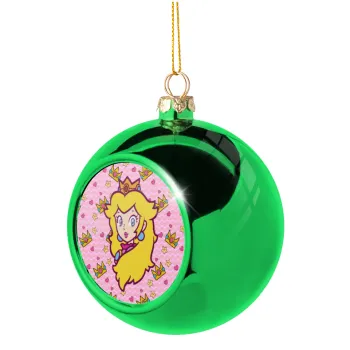Princess Peach, Green Christmas tree ornament ball 8cm