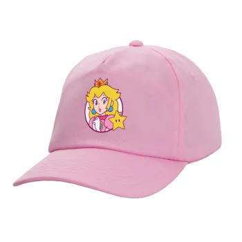 Princess Peach, Casual children's baseball cap, 100% Cotton Twill, PINK (COTTON, CHILDREN'S, ONE SIZE)