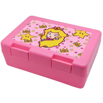 Princess Peach, Children's cookie container PINK 185x128x65mm (BPA free plastic)