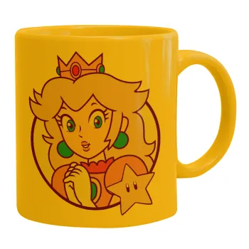Princess Peach, Κούπα, κεραμική κίτρινη, 330ml