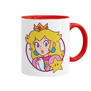 Princess Peach, Mug colored red, ceramic, 330ml